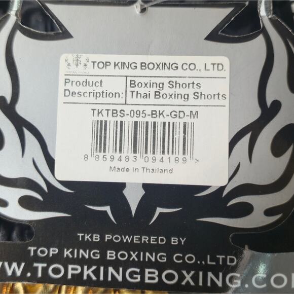 NWT Topking Muay Thai Boxing Shorts Black Gold Size Medium - Picture 4 of 8